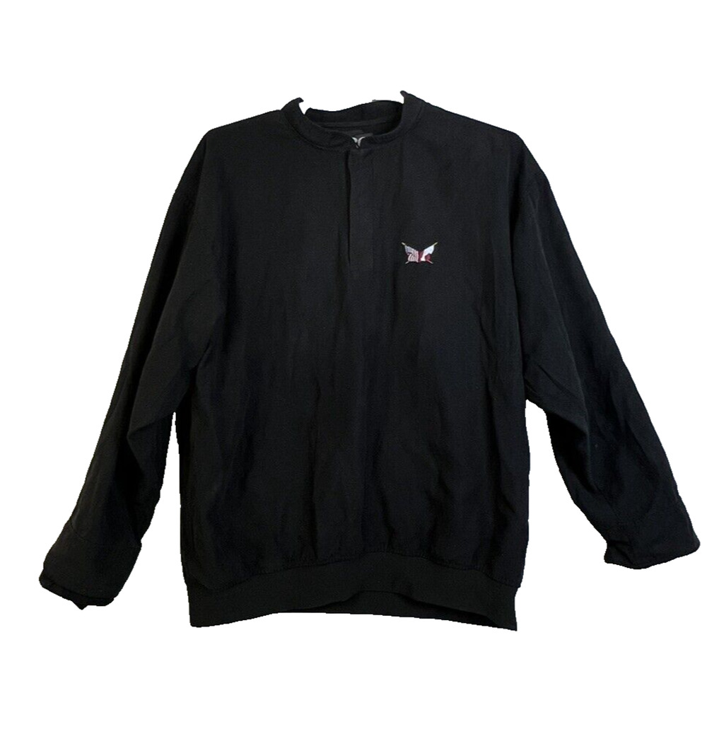 Zero Restriction Golf Outerwear Men's XL Black Quarter Snap Flag Flags Preppy
